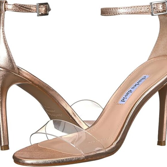 Charles David Cristal Strappy High Heels Rose Gold Metallic Women's Size 7.5 - Picture 5 of 15